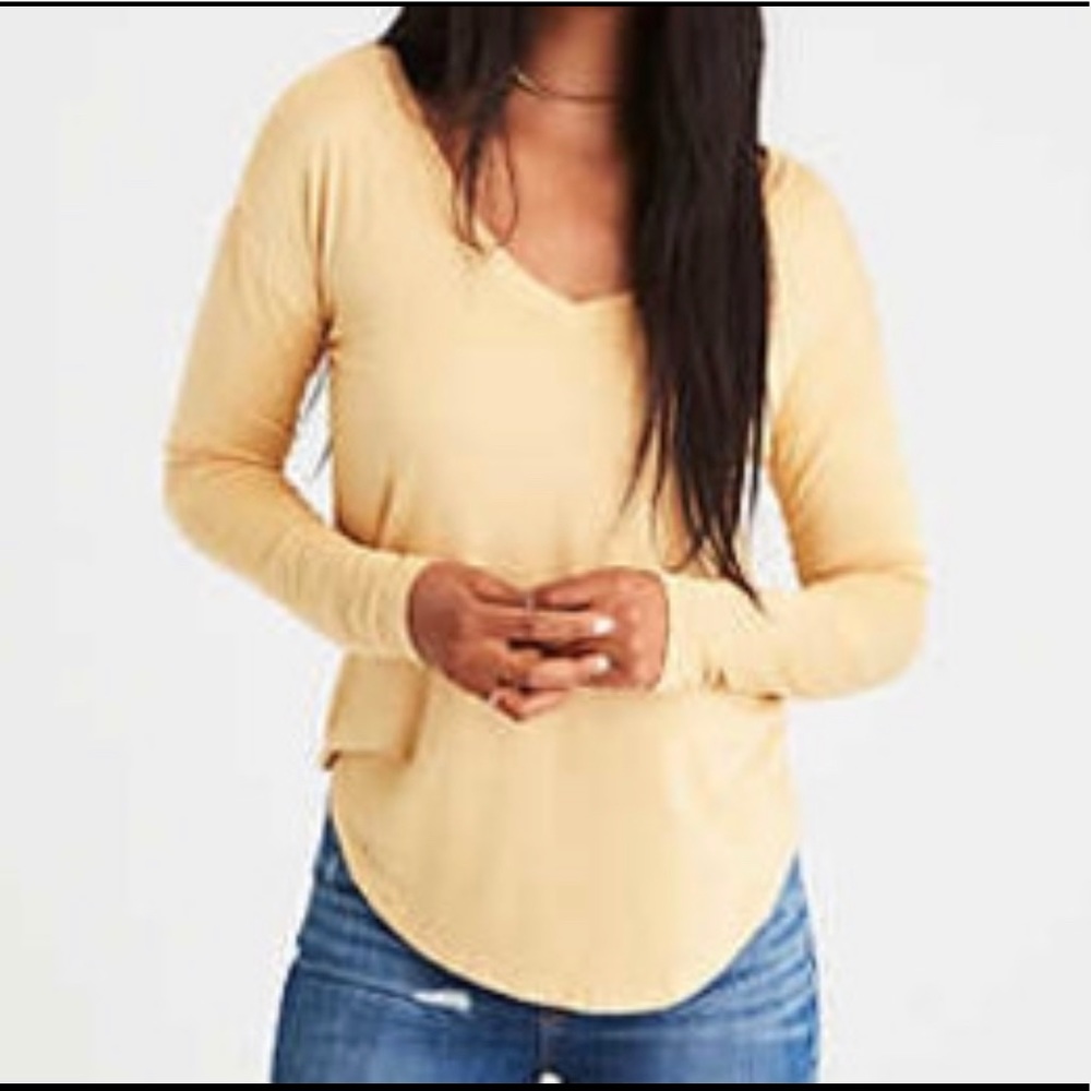 American Eagle Yellow Long Sleeve Tee
